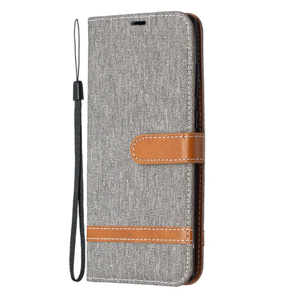 For Samsung Galaxy Note20 Color Matching Denim Texture Horizontal Flip Leather Case with Holder & Card Slots & Wallet & Lanyard(Grey)-garmade.com