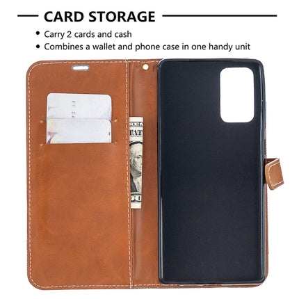 For Samsung Galaxy Note20 Color Matching Denim Texture Horizontal Flip Leather Case with Holder & Card Slots & Wallet & Lanyard(Grey)-garmade.com
