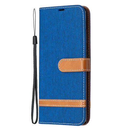 For Samsung Galaxy Note20 Color Matching Denim Texture Horizontal Flip Leather Case with Holder & Card Slots & Wallet & Lanyard(Royal Blue)-garmade.com