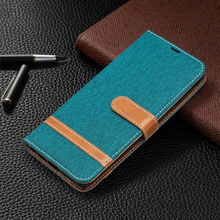 For Samsung Galaxy Note20 Color Matching Denim Texture Horizontal Flip Leather Case with Holder & Card Slots & Wallet & Lanyard(Green)-garmade.com