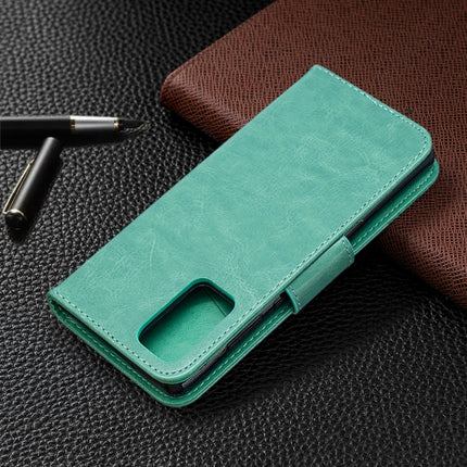 For Samsung Galaxy Note20 Embossing Two Butterflies Pattern Horizontal Flip PU Leather Case with Holder & Card Slot & Wallet & Lanyard(Green)-garmade.com