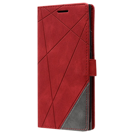 For Samsung Galaxy Note20 Ultra Skin Feel Splicing Horizontal Flip Leather Case with Holder & Card Slots & Wallet & Photo Frame(Red)-garmade.com