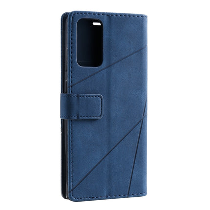 For Samsung Galaxy Note20 Skin Feel Splicing Horizontal Flip Leather Case with Holder & Card Slots & Wallet & Photo Frame(Blue)-garmade.com