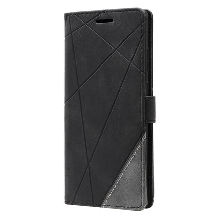 For Samsung Galaxy Note20 Skin Feel Splicing Horizontal Flip Leather Case with Holder & Card Slots & Wallet & Photo Frame(Black)-garmade.com