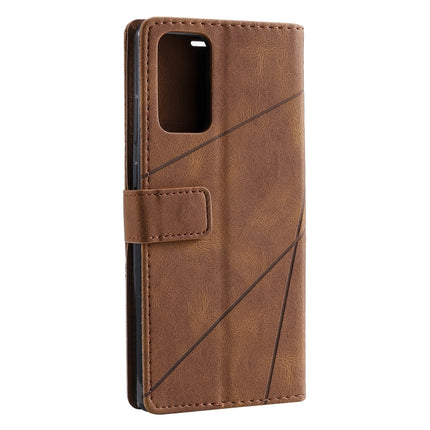 For Samsung Galaxy Note20 Skin Feel Splicing Horizontal Flip Leather Case with Holder & Card Slots & Wallet & Photo Frame(Brown)-garmade.com
