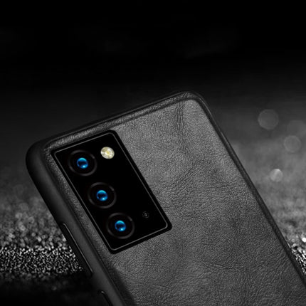 For Samsung Galaxy Note20 SULADA Shockproof TPU + Handmade Leather Protective Case(Black)-garmade.com