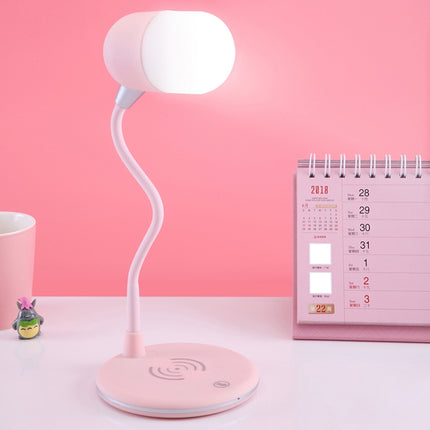 L4 Multifunctional Wireless Charging LED Desk Lamp with Bluetooth 5.0 Speaker(Pink)-garmade.com
