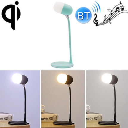 L4 Multifunctional Wireless Charging LED Desk Lamp with Bluetooth 5.0 Speaker(Green)-garmade.com