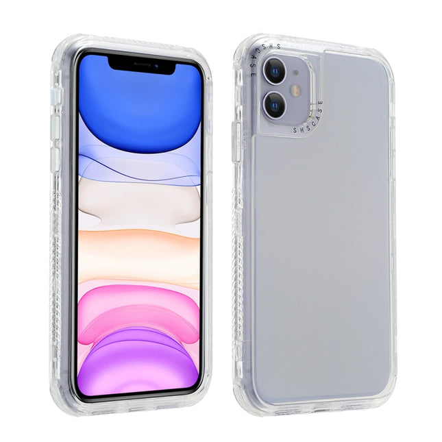 For iPhone 12 mini 3 In 1 Dreamland PC + TPU Solid Color Transparent Border Protective Case(Silver)-garmade.com