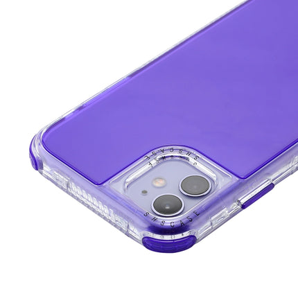 For iPhone 12 mini 3 In 1 Dreamland PC + TPU Solid Color Transparent Border Protective Case(Purple)-garmade.com