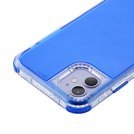 For iPhone 12 mini 3 In 1 Dreamland PC + TPU Solid Color Transparent Border Protective Case(Blue)-garmade.com