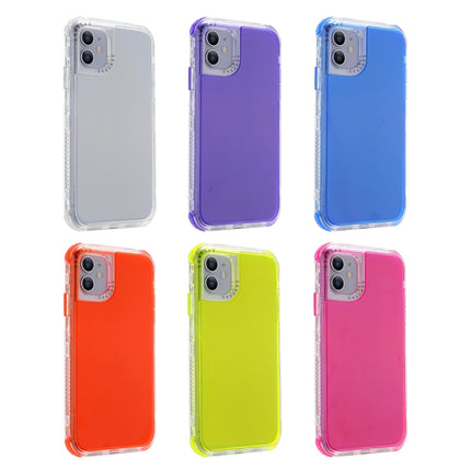 For iPhone 12 mini 3 In 1 Dreamland PC + TPU Solid Color Transparent Border Protective Case(Blue)-garmade.com
