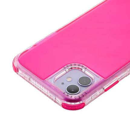 For iPhone 12 mini 3 In 1 Dreamland PC + TPU Solid Color Transparent Border Protective Case(Pink)-garmade.com