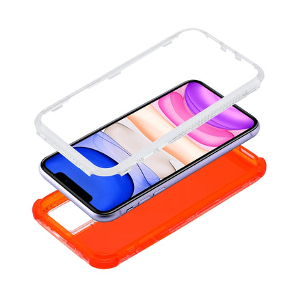 For iPhone 12 / 12 Pro 3 In 1 Dreamland PC + TPU Solid Color Transparent Border Protective Case(Orange)-garmade.com