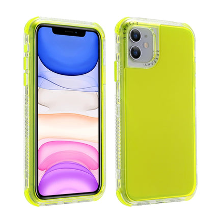 For iPhone 12 / 12 Pro 3 In 1 Dreamland PC + TPU Solid Color Transparent Border Protective Case(Yellow)-garmade.com