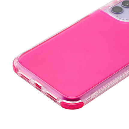 For iPhone 12 / 12 Pro 3 In 1 Dreamland PC + TPU Solid Color Transparent Border Protective Case(Pink)-garmade.com