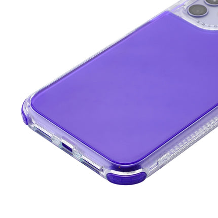 For iPhone 12 Pro Max 3 In 1 Dreamland PC + TPU Solid Color Transparent Border Protective Case(Purple)-garmade.com