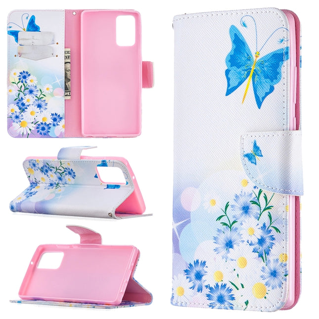 For Samsung Galaxy Note 20 Colored Drawing Pattern Horizontal Flip Leather Case with Holder & Card Slots & Wallet(Butterfly Love)-garmade.com