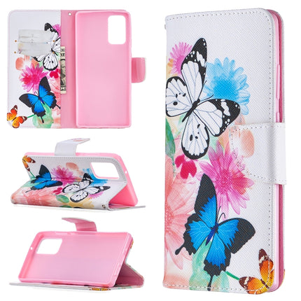 For Samsung Galaxy Note 20 Colored Drawing Pattern Horizontal Flip Leather Case with Holder & Card Slots & Wallet(Butterflies)-garmade.com