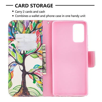 For Samsung Galaxy Note 20 Colored Drawing Pattern Horizontal Flip Leather Case with Holder & Card Slots & Wallet(Tree of Life)-garmade.com