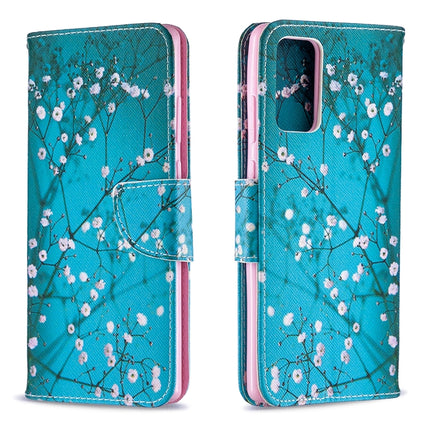 For Samsung Galaxy Note 20 Colored Drawing Pattern Horizontal Flip Leather Case with Holder & Card Slots & Wallet(Plum Blossom)-garmade.com