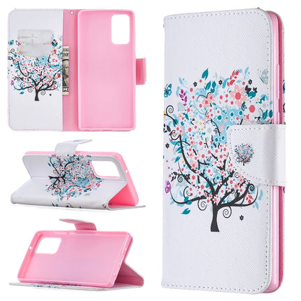 For Samsung Galaxy Note 20 Colored Drawing Pattern Horizontal Flip Leather Case with Holder & Card Slots & Wallet(Tree)-garmade.com