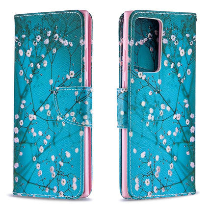 For Samsung Galaxy Note 20 Ultra Colored Drawing Pattern Horizontal Flip Leather Case with Holder & Card Slots & Wallet(Plum Blossom)-garmade.com