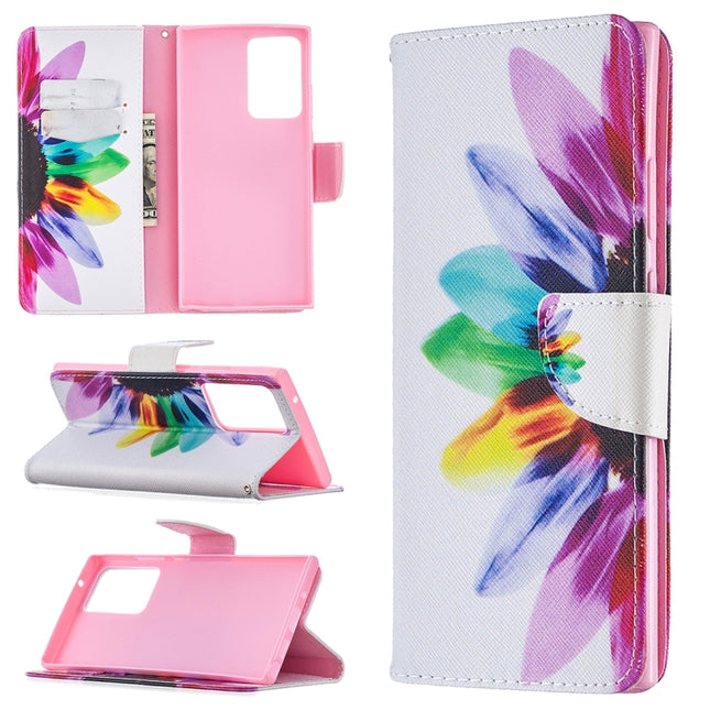 For Samsung Galaxy Note 20 Ultra Colored Drawing Pattern Horizontal Flip Leather Case with Holder & Card Slots & Wallet(Sun Flower)-garmade.com