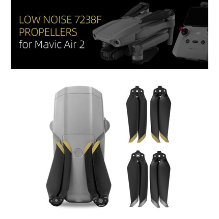 1 Pair Sunnylife 7238F-1 For DJI Mavic Air 2 Low Noise Quick-release Propellers(Gold)-garmade.com