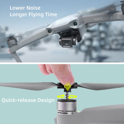 1 Pair Sunnylife 7238F-1 For DJI Mavic Air 2 Low Noise Quick-release Propellers(Silver)-garmade.com