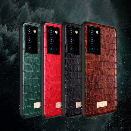 For Samsung Galaxy Note20 Ultra SULADA Shockproof TPU + Handmade Leather Case(Coffee)-garmade.com