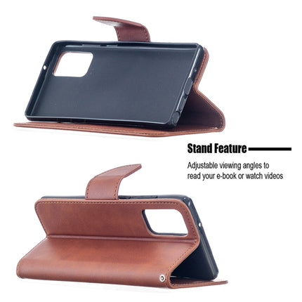 For Samsung Galaxy Note 20 Retro Lambskin Texture Pure Color Horizontal Flip PU Leather Case, with Holder & Card Slots & Wallet & Lanyard(Brown)-garmade.com