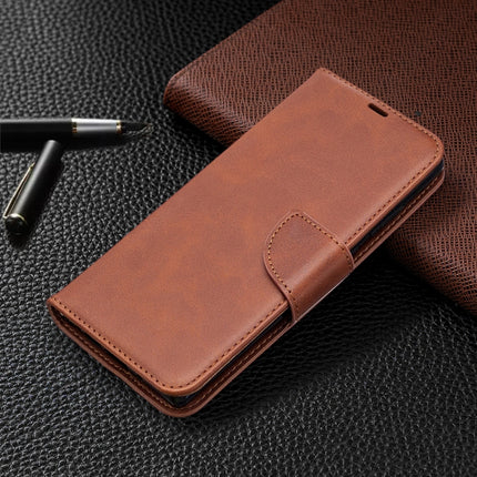For Samsung Galaxy Note 20 Retro Lambskin Texture Pure Color Horizontal Flip PU Leather Case, with Holder & Card Slots & Wallet & Lanyard(Brown)-garmade.com