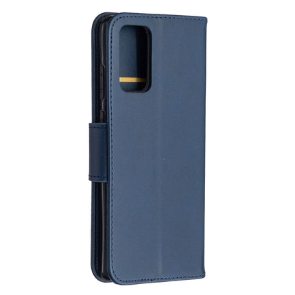 For Samsung Galaxy Note 20 Retro Lambskin Texture Pure Color Horizontal Flip PU Leather Case, with Holder & Card Slots & Wallet & Lanyard(Blue)-garmade.com
