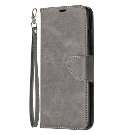 For Samsung Galaxy Note 20 Retro Lambskin Texture Pure Color Horizontal Flip PU Leather Case, with Holder & Card Slots & Wallet & Lanyard(Grey)-garmade.com