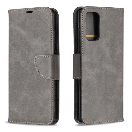 For Samsung Galaxy Note 20 Retro Lambskin Texture Pure Color Horizontal Flip PU Leather Case, with Holder & Card Slots & Wallet & Lanyard(Grey)-garmade.com