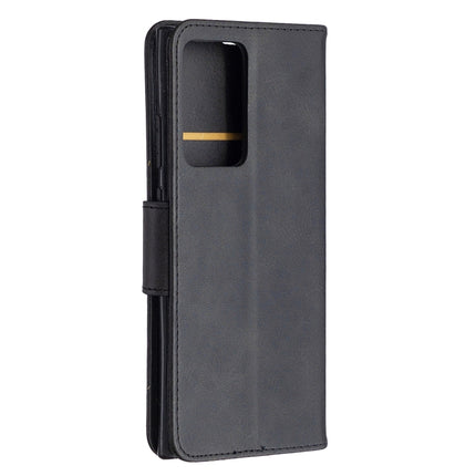 For Samsung Galaxy Note 20 Ultra Retro Lambskin Texture Pure Color Horizontal Flip PU Leather Case, with Holder & Card Slots & Wallet & Lanyard(Black)-garmade.com