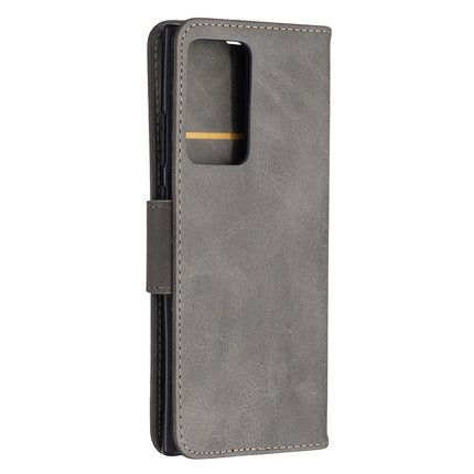For Samsung Galaxy Note 20 Ultra Retro Lambskin Texture Pure Color Horizontal Flip PU Leather Case, with Holder & Card Slots & Wallet & Lanyard(Grey)-garmade.com
