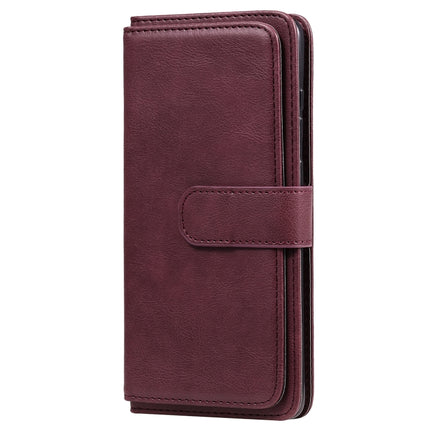 For Samsung Galaxy S20+ 5G Multifunctional Magnetic Copper Buckle Horizontal Flip Solid Color Leather Case with 10 Card Slots & Wallet & Holder & Photo Frame(Wine Red)-garmade.com