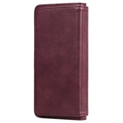 For Samsung Galaxy S20+ 5G Multifunctional Magnetic Copper Buckle Horizontal Flip Solid Color Leather Case with 10 Card Slots & Wallet & Holder & Photo Frame(Wine Red)-garmade.com