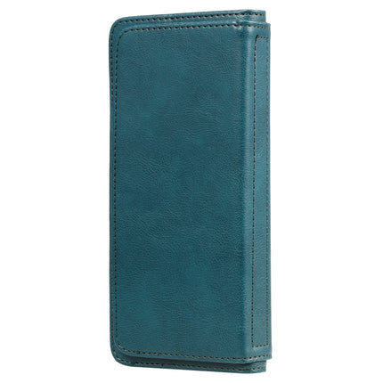 For Samsung Galaxy S20+ 5G Multifunctional Magnetic Copper Buckle Horizontal Flip Solid Color Leather Case with 10 Card Slots & Wallet & Holder & Photo Frame(Dark Green)-garmade.com