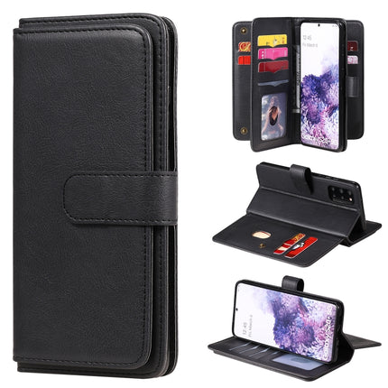 For Samsung Galaxy S20+ 5G Multifunctional Magnetic Copper Buckle Horizontal Flip Solid Color Leather Case with 10 Card Slots & Wallet & Holder & Photo Frame(Black)-garmade.com