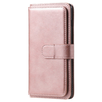 For Samsung Galaxy S20+ 5G Multifunctional Magnetic Copper Buckle Horizontal Flip Solid Color Leather Case with 10 Card Slots & Wallet & Holder & Photo Frame(Rose Gold)-garmade.com