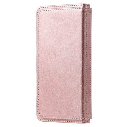 For Samsung Galaxy S20+ 5G Multifunctional Magnetic Copper Buckle Horizontal Flip Solid Color Leather Case with 10 Card Slots & Wallet & Holder & Photo Frame(Rose Gold)-garmade.com