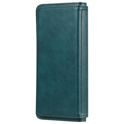 For Samsung Galaxy S20 Ultra 5G Multifunctional Magnetic Copper Buckle Horizontal Flip Solid Color Leather Case with 10 Card Slots & Wallet & Holder & Photo Frame(Dark Green)-garmade.com