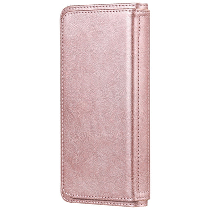 For Samsung Galaxy S20 Ultra 5G Multifunctional Magnetic Copper Buckle Horizontal Flip Solid Color Leather Case with 10 Card Slots & Wallet & Holder & Photo Frame(Rose Gold)-garmade.com