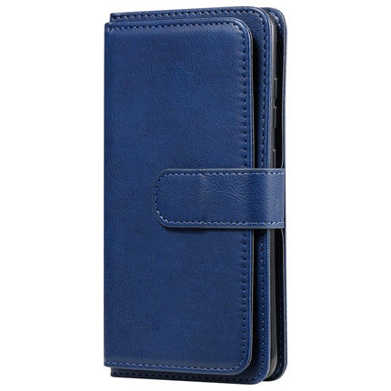 For Samsung Galaxy S20 5G Multifunctional Magnetic Copper Buckle Horizontal Flip Solid Color Leather Case with 10 Card Slots & Wallet & Holder & Photo Frame(Dark Blue)-garmade.com