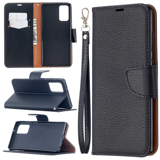 For Samsung Galaxy Note20 Litchi Texture Pure Color Horizontal Flip Leather Case with Holder & Card Slots & Wallet & Lanyard(Black)-garmade.com