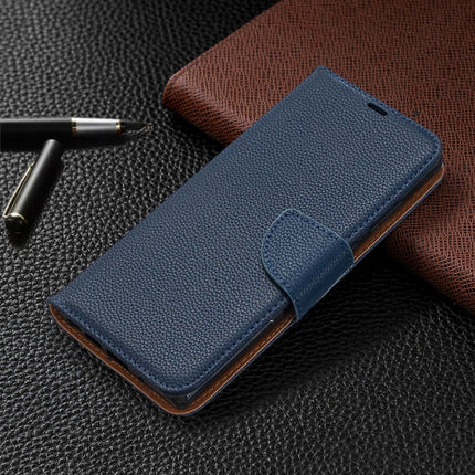 For Samsung Galaxy Note20 Litchi Texture Pure Color Horizontal Flip Leather Case with Holder & Card Slots & Wallet & Lanyard(Blue)-garmade.com