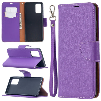 For Samsung Galaxy Note20 Litchi Texture Pure Color Horizontal Flip Leather Case with Holder & Card Slots & Wallet & Lanyard(Purple)-garmade.com